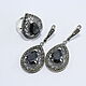 Earrings marcasite cubic zirconia silver 925 VAR0002. Earrings. Sunny Silver. My Livemaster. Фото №5