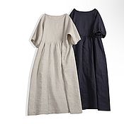 Одежда handmade. Livemaster - original item Dresses: Underwear dress 2 pcs. Included!! Black and natural linen. Handmade.