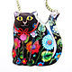 Transparent pendant 'cat painted' Jewelry resin, Pendants, Engels,  Фото №1