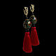 Earrings-Tassels Long YACHT SPLASH Jewelry Red Black, Tassel earrings, Nizhny Novgorod,  Фото №1