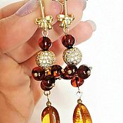 Украшения handmade. Livemaster - original item Copy of Earrings with amber and agate. Handmade.