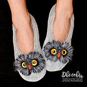 Аксессуары handmade. Livemaster - original item OWLS sledki (socks) gray. Handmade.