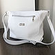 White Crossbody Bag Leather Trunk Hobo Bag with Shoulder Strap, Crossbody bag, Moscow,  Фото №1