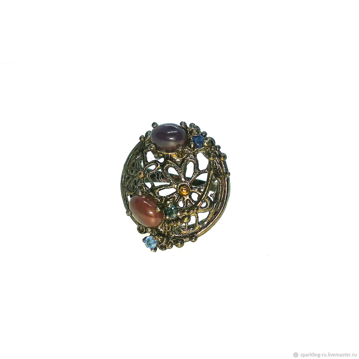 Серебряное кольцо с опалами, Кольца, Москва,  Фото №1