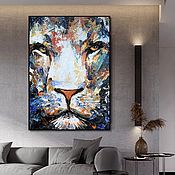 Картины маслом с тигром на холсте Тигр картины в интерьер