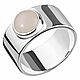 Wide silver 'Soul' ring with a round stone. Rings. AllOver. Online shopping on My Livemaster.  Фото №2