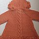 Orange Knitted cardigan with hood for girls 2-3 years old as a gift. Childrens cardigan. Knit for you (Irina). My Livemaster. Фото №5