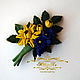Buttonhole leather 'spring mood' brooch. Brooches. JewelrLy. Online shopping on My Livemaster.  Фото №2