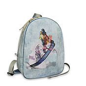 Сумки и аксессуары handmade. Livemaster - original item Denim backpack Snowboard. Handmade.