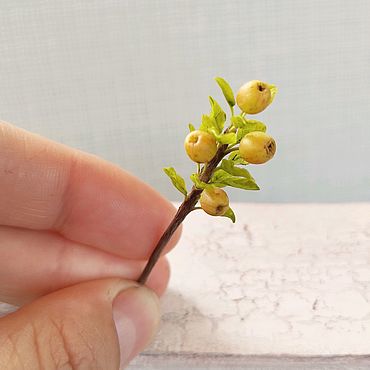 Куклы и игрушки ручной работы. Ярмарка Мастеров - ручная работа Миниатюра 1:12 Веточка с яблоками. Handmade.