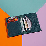 Сумки и аксессуары handmade. Livemaster - original item Cardholder Mini-wallet Hermes Emerald. Handmade.