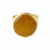 Украшения handmade. Livemaster - original item Gold Large Agate Ring,Unusual Yellow Agate Ring. Handmade.