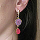 Order Earrings of druse agate and quartz, pink earrings red gift. Irina Moro. Livemaster. . Earrings Фото №3