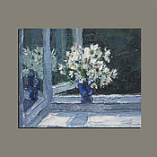 Картины и панно handmade. Livemaster - original item Daisies in the window. Oil painting. Handmade.