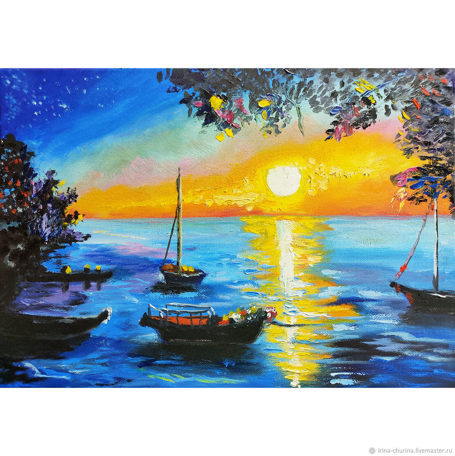 Painting seascape 'Evening sunset'25*35, Pictures, Rostov-on-Don,  Фото №1