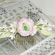 Wedding hair comb made of polymer clay with ranunculus. Comb. Olga-art-flower. Online shopping on My Livemaster.  Фото №2