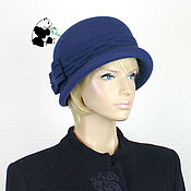 Аксессуары handmade. Livemaster - original item Elegant ladies felt hat. Color blue. 100% wool. Handmade.