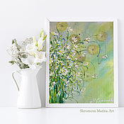 Картины и панно handmade. Livemaster - original item Oil painting with daisies and dandelions. still life with daisies.. Handmade.
