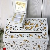 Свадебный салон handmade. Livemaster - original item Wooden wedding Treasury and wedding ring box. Handmade.