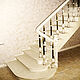 Лестница из дуба, латунные балясины с мраморными элементами на заказ, Лестницы, Москва,  Фото №1