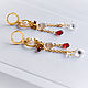 Earrings with rock crystal and garnet. Earrings. Solanda. Online shopping on My Livemaster.  Фото №2