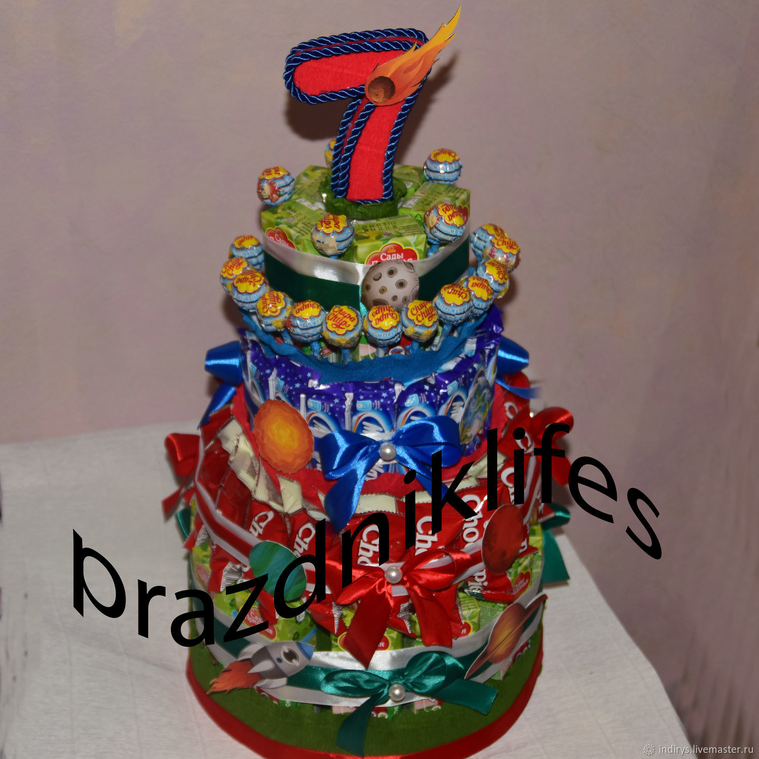Детский торт со сладостями на день рождения девочке 13 лет