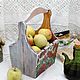 Basket container for spices fruits onions geraniums decoupage. Basket. Studio Villa-Oliva. My Livemaster. Фото №4