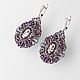 Purple Silver. Purple-silver-earrings Night in Las Vegas. Earrings. Elena Potsepnya Jewelry. My Livemaster. Фото №4