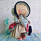 Текстильная игрушка в винтажном стиле, Интерьерная кукла, Белая Калитва,  Фото №1
