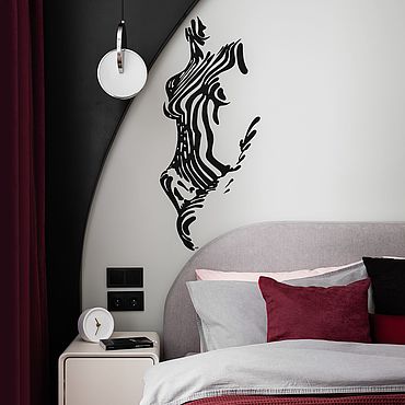 Идеи оформления интерьера с росписью стен в спальне, рисунки стен в спальне: Студия Арон Оноре