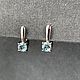 Серьги с голубыми цирконами  1,24 ct, Серьги классические, Уфа,  Фото №1