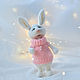 Bunny white in a sweater. Stuffed Toys. fesartdecor (fesartdecor). Online shopping on My Livemaster.  Фото №2