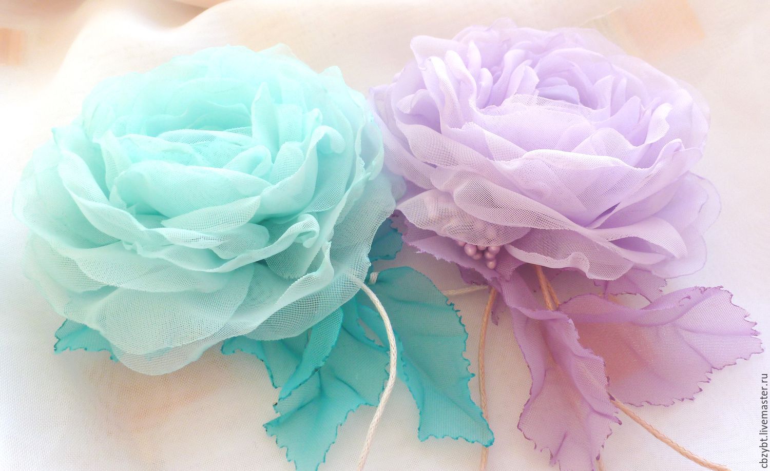 Цветы из ткани для платья