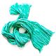 Linen mint scarf with green and blue hand-painted, Scarves, Tver,  Фото №1