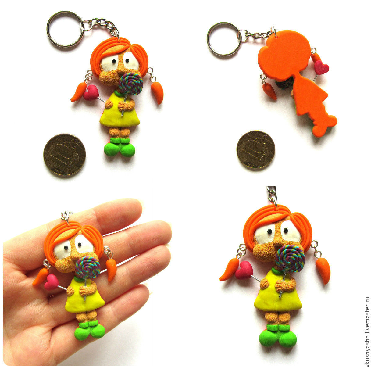 Брелок, магнит в подарок "Мультяшка" из полимерной глины - Сайт ...