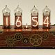 SteamPunk ламповые часы на лампах ИН-14 в корпусе из  массива бубинга, Часы ламповые, Москва,  Фото №1