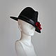Шляпа велюровая "Le Rouge et le Noir". Шляпы. Hats by 'Ariadne's thread' Atelier. Ярмарка Мастеров.  Фото №4