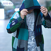 Мужская одежда handmade. Livemaster - original item Men`s outerwear: Men`s cardigan with a Boho hood. Handmade.