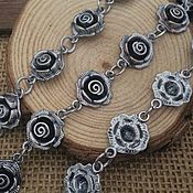Материалы для творчества handmade. Livemaster - original item Roses. metal chain under aged silver. Handmade.