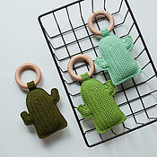 Работы для детей, handmade. Livemaster - original item Copy of Copy of Copy of Wooden teething ring with crochet pear. Handmade.