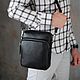 Men's leather shoulder bag 'Wilson' (Black), Men\'s bag, Yaroslavl,  Фото №1