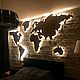  Деревянное Loft панно на стену с подсветкой. Карты мира. Кирилл (moscraft). Ярмарка Мастеров.  Фото №6