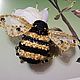 Embroidery. brooch bumblebee. Buzzing Summer, Stick pin, Moscow,  Фото №1