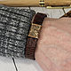 Браслет мужской кожаный браслет с иконой в подарок на заказ коричневый. Браслет регализ. ARMA. Ярмарка Мастеров.  Фото №6