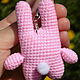 Order Lenny the ice rabbit from the Sims 2 and 3 game. Pink rabbit. magic dwarf. Knitted toys & Wood products. Livemaster. . Key chain Фото №3