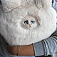 Round, fluffy cat pillow. Interior elements. handmade toys by Mari (handmademari). My Livemaster. Фото №4