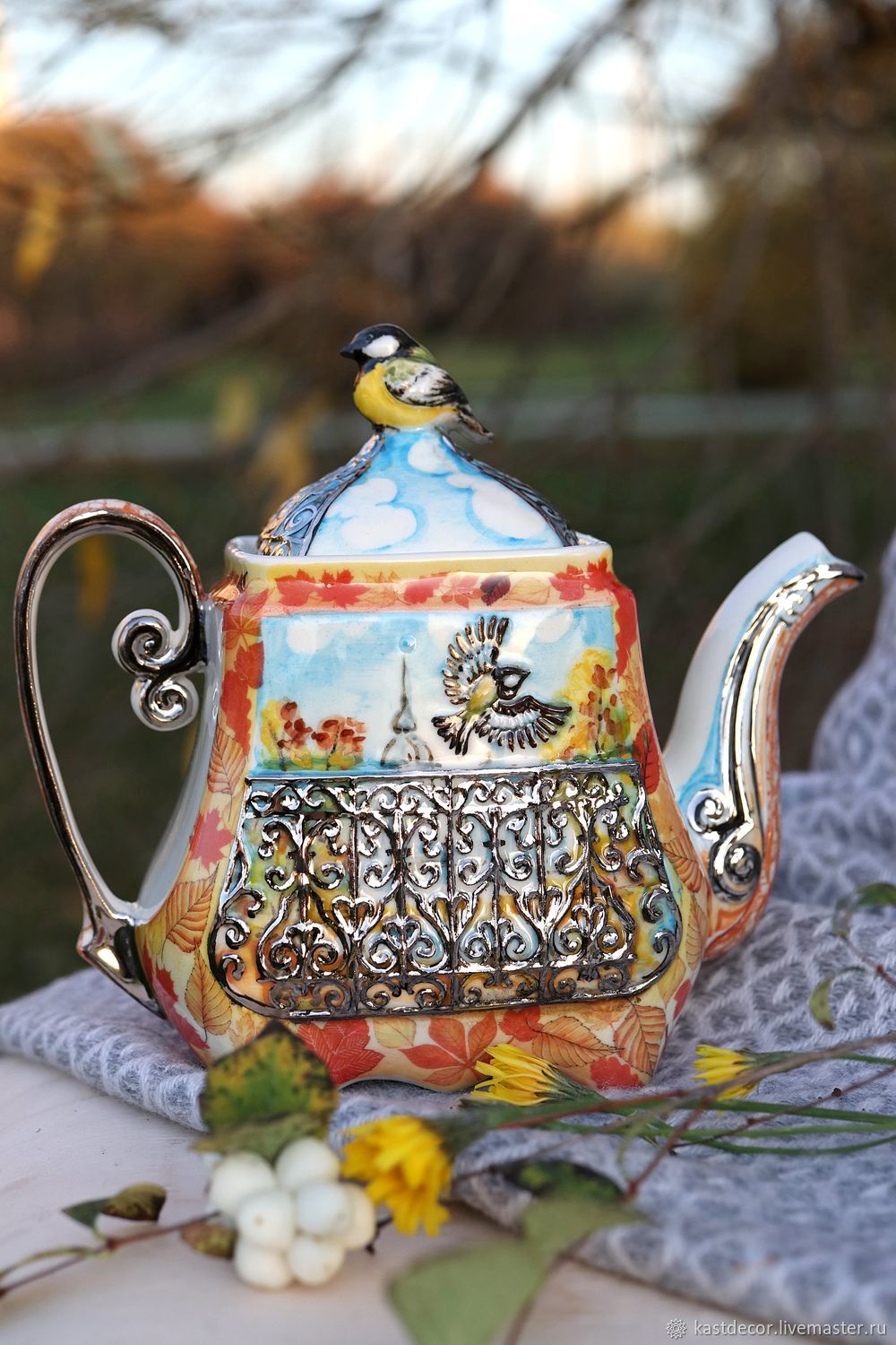 Porcelain teapot ' Autumn', Teapots & Kettles, Moscow,  Фото №1