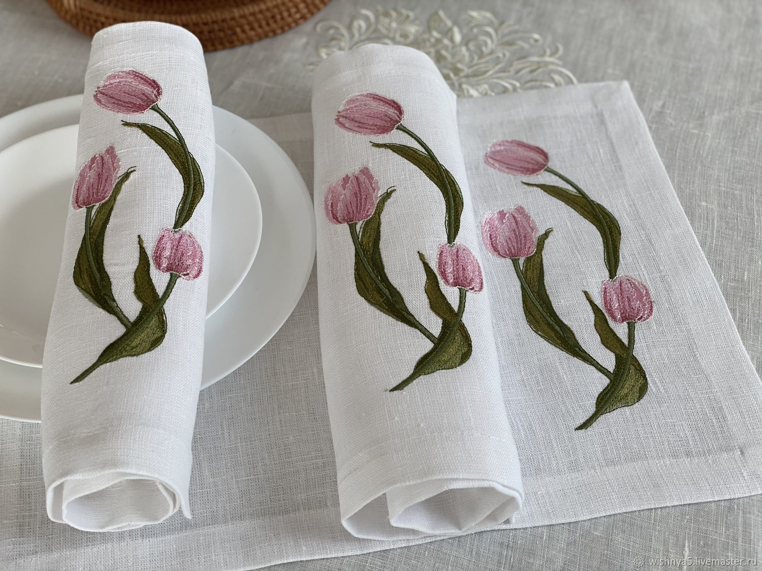 Салфетки под тарелку « Букет тюльпанов» купить в интернет-магазине ...