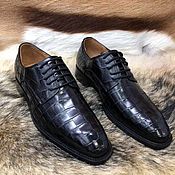 Обувь ручной работы handmade. Livemaster - original item Men`s shoes, crocodile leather, black.. Handmade.