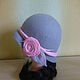 Валяная шляпа серая с розой. Шляпы. Larissa Permjakova. Интернет-магазин Ярмарка Мастеров.  Фото №2